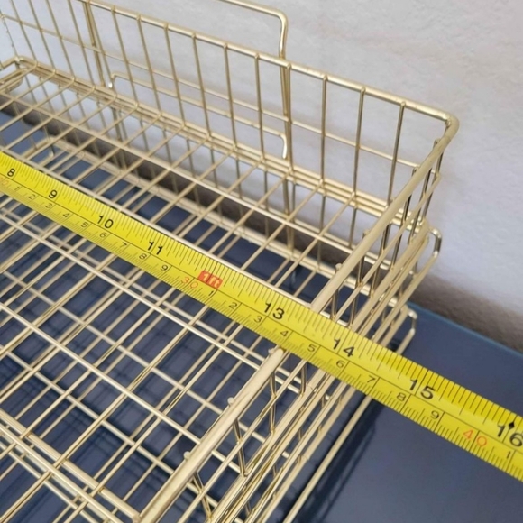 2 Gold Letter Tray Office Organizers - Stackable - Picture 4 of 5